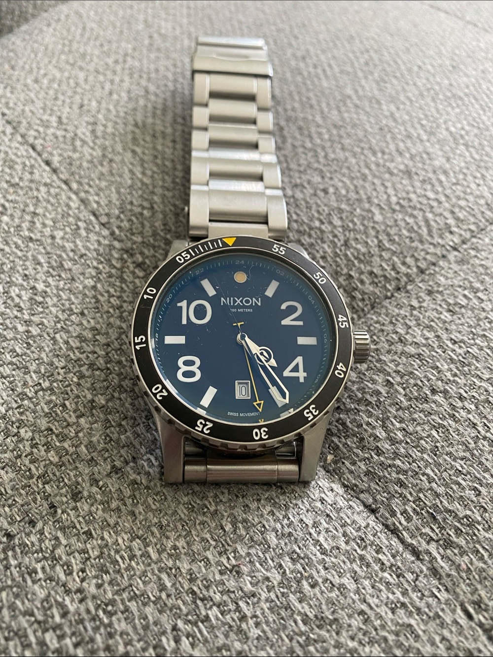 Nixon Men's Blue Dial Stainless Steel Bracelet Watch, The Diplomat
